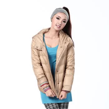 2011新款 康博羽绒服 女休闲连帽短款面包 KB1128 茶色 185/104A(XXXL)