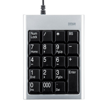 日本SANWA SUPPLY NT-14USV 即插即用的USB数字键盘 大字体抗疲劳 兼容Window7、Vista、XP 银