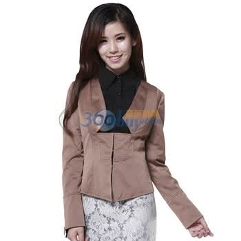 音曲女装 秋装新款 长袖女外套 YLQW3110 黄土赭色 XL
