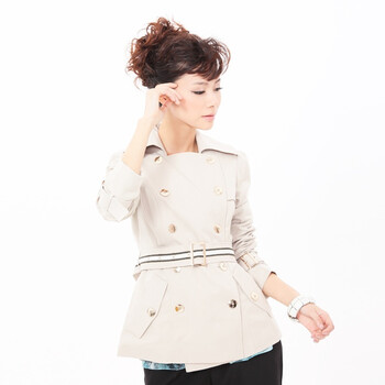 音曲女装 秋冬新品 时尚外套 ECQSW2107 米色 S
