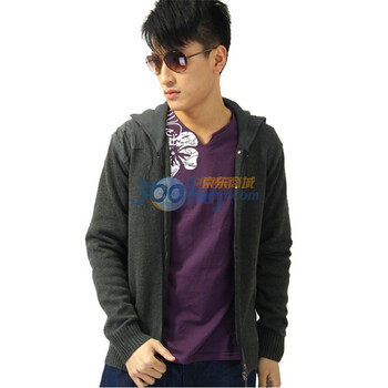 BM2012新款针织衫男毛衫男士休闲拉链<em>戴帽开</em>