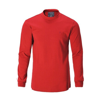 IZOD 秋季新品纯棉小立领长袖男士商务T恤 1061914105400红色系XXL(185/102A)