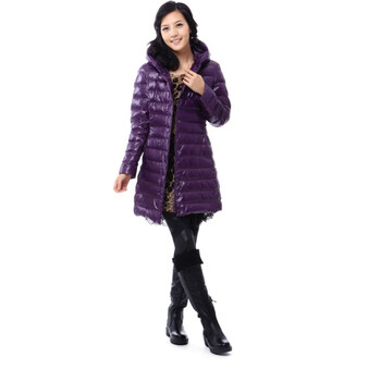新品 雅鹿 女连帽时尚女中款羽绒服 ^@^YM10360 松花绿 XXL