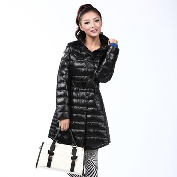 波司登2011新品秋羽绒服 女时尚轻薄修身中长款 BR2150黑色185/104A(XXXL)