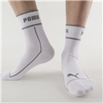 PUMA 彪马 男士休闲短袜 提花运动袜子 中花灰-漂白 25-27cm