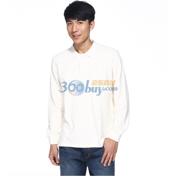 IZOD 秋季新品纯棉翻领长袖标准男士polo衫 1061913102101白色系XXL(185/102A)