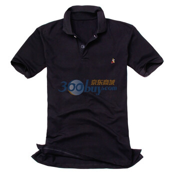 稻草人 全棉纯色POLO短袖T恤DT110133 纯黑 54/XXL