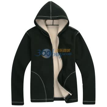 零号男 双面纯色可反穿连帽卫衣 BED0035 01 07 黑色 XXL