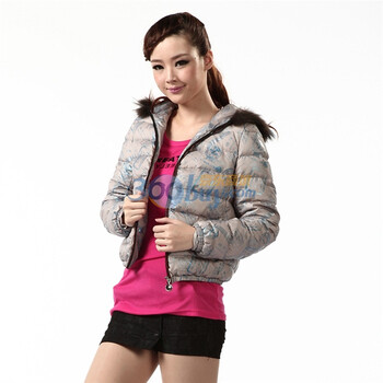 2011新款 冰洁羽绒服 女式休闲时尚短款 BG11118 灰色 185/104A(XXXL)