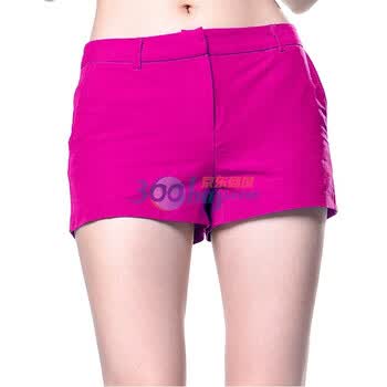 2012新品夏装 韩版百搭纯色中腰淑女短裤S016 蜜桃红 L