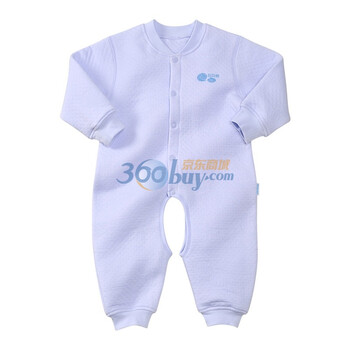 贝贝怡(bornbay) BB116 宝宝服饰 开裆保暖连体衣 婴儿童装内衣 浅蓝色 86码