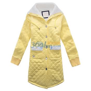 棉花公主 COTTON PRINCESS 店庆预热款羊羔绒外出居家两用大衣1101PCA02 浅黄色 S