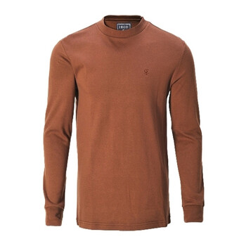 IZOD 秋季新品纯棉小立领长袖男士商务T恤 1061914105800棕色系XXL(185/102A)