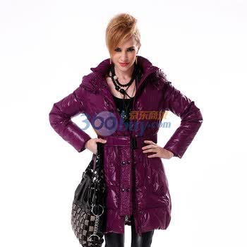 雪中飞羽绒服 女中长荷叶边亮面 XR8082 深蓝色 185/104A(XXXL)