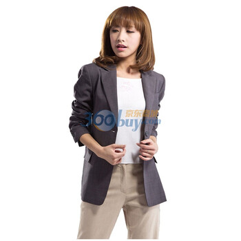 迪可 DECO 新款二粒扣修身气质小西服DA409342 深灰色 M