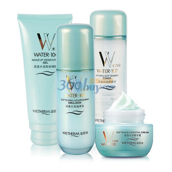 温碧泉WETHERM 清透水润四件套装 （卸妆啫喱100g+爽肤水130ml+滋养乳100g+精华霜50g）