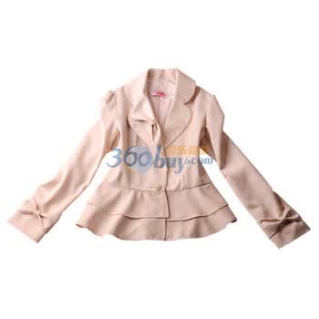薇薇花开 果冻唇语 独家超质感面料层次下摆外套WT011003ZS295 米色 L