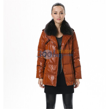 波司登 2011新款 羽绒服 女大毛领时尚修身短款 BR2250 桔红色 185/104A(XXXL)