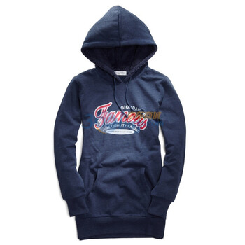 Giordano佐丹奴 外套 女热血青年印花CVC长版卫衣 01391504 宝蓝色 XL