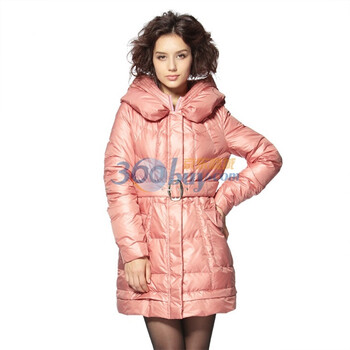 爱美斯新品特价女装纯色加厚羽绒服女中长款A115105 樱粉 (XL)170/92A