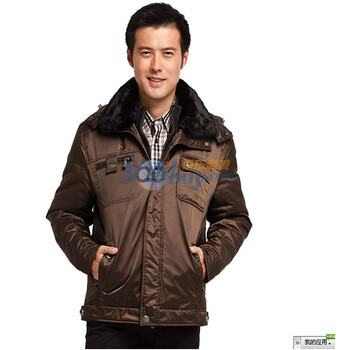 红豆hodo羽绒服 新款男士商务休闲可脱卸毛领带帽羽绒服E1823 橄榄 185/100A(XL)
