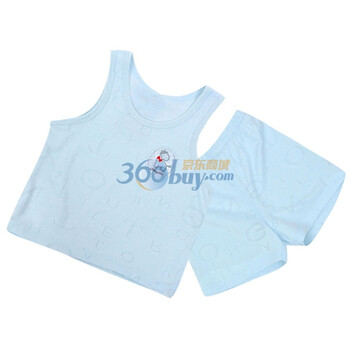 童泰F5160 宝宝服饰 12新款夏装竹纤维凉爽透气吊带背心短裤套装 婴儿童装内衣 蓝色 80码