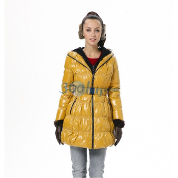 波司登 2011新款 羽绒服 女连帽时尚亮面中长款 BR2276A 黄色 185/104A(XXXL)
