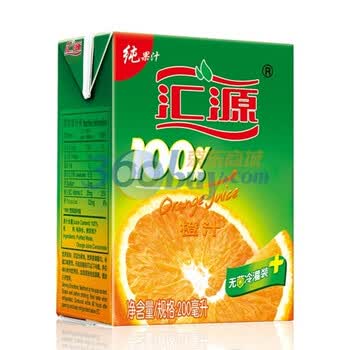 汇源100%橙汁200ml*24盒 不添加糖、色素、防腐剂