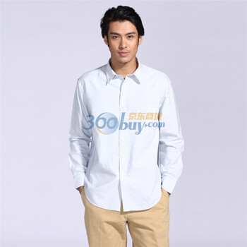 IZOD 2011新品纯棉条纹长袖休闲男士衬衫 1061912101607蓝色系XXL(185/102A)