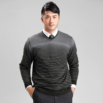 圣得西SUNDANCE男士军绿色V领羊毛衫2930046039 绿色 180/96(XL)
