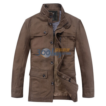 薪格仕品 外套 春装水洗纯棉修身夹克 JDB11009 咖啡色 XXL