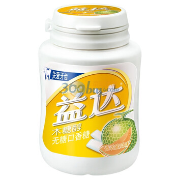 益达木糖醇无糖口香糖香浓蜜瓜味40粒瓶装56g