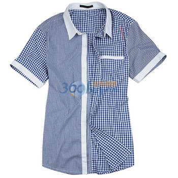 好衣府男装衬衣 条纹纯棉潮休闲修身夏季短袖衬衫 新款618C018 展示 XXL