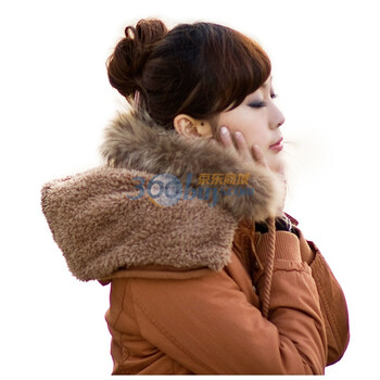 2011新款冬装加厚棉衣女韩版 貉子毛领羊羔绒中长款棉服毛毛胆棉袄女装外套D69 古铜色 L