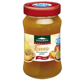 德国进口无糖食品诗尼坎普果糖多种水果混合果酱330g