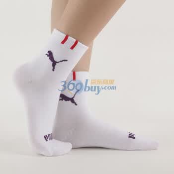 PUMA 彪马 精梳棉女士提花休闲短袜 商务袜 漂白-魔力紫 23-25cm