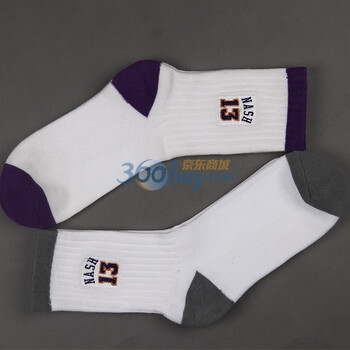 维棉NBA精梳棉半毛巾底男士球星纳什运动棉袜(2双装) 混色 均码