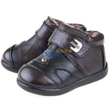 牧童 Mutong WE107 2012新品 冬季男女宝宝 全羊皮棉鞋 童鞋 棕色 23