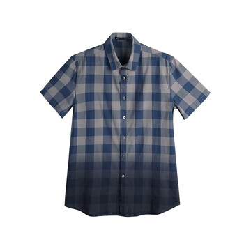 圣迪奥 sdeerhe 男装夏复古吊染格纹纯棉休闲衬衫2270480 午夜蓝 XXL