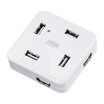 日本SANWA SUPPLY USB-HUB250W 7个口的USB集线器 2色可选/白
