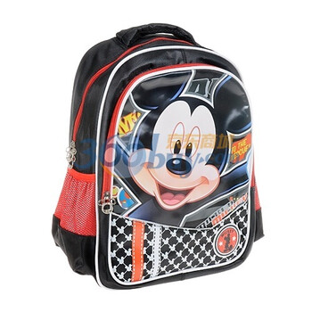 Disney/迪士尼 Mickey米奇/米妮卡通图案双肩学生书包SM80231 黑色