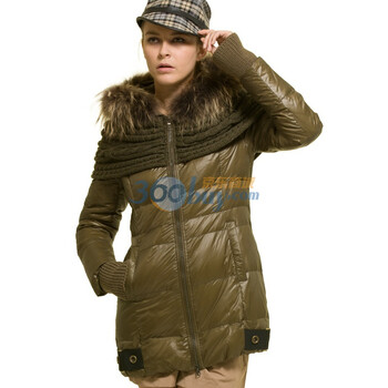 妠彩 N.CAI 时尚修身针织披肩羽绒服 Y11097绿色XXXL