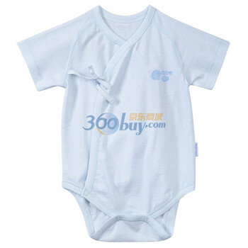 贝贝怡 宝宝/新生儿衣服绑带短袖哈衣连体衣包屁衣BB706 淡蓝 59码