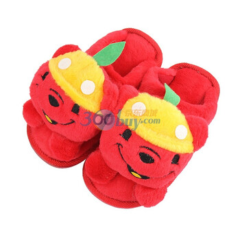 RedTop瑞淘秋冬新品童款拖鞋可爱维尼小熊舒适棉拖鞋8815 大红 22/23(底长约23CM)