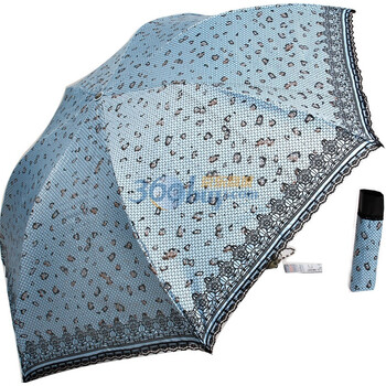 2012年新款 天堂伞 防紫外线 防晒 晴雨伞 3303E蕾丝豹纹 5号浅蓝