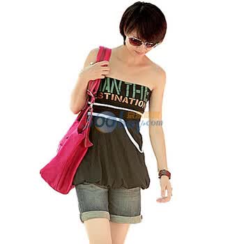 艾米 AMII 春夏系列字母抹胸 B3NQ3052656 黑色 M