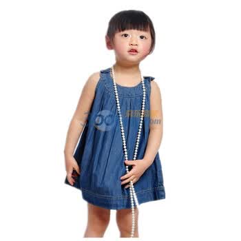 憨笔熊 2012 春夏新款 宝宝服饰 全棉 薄型 牛仔 连衣裙 31296 浅牛仔蓝 24/36月
