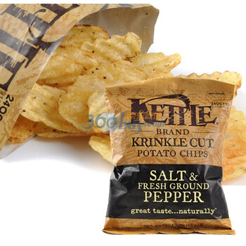 【凯托】美国进口Kettle天然手工烘制薯片 黒椒味 56克x3袋