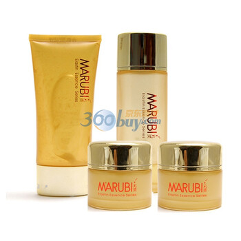 丸美MARUBI 弹力四件套（洁面精华+保养液+晚霜+日霜）礼袋装