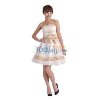Muuduux 魔灯诚堡 香槟色礼服裹胸礼服205 白色 XXXL